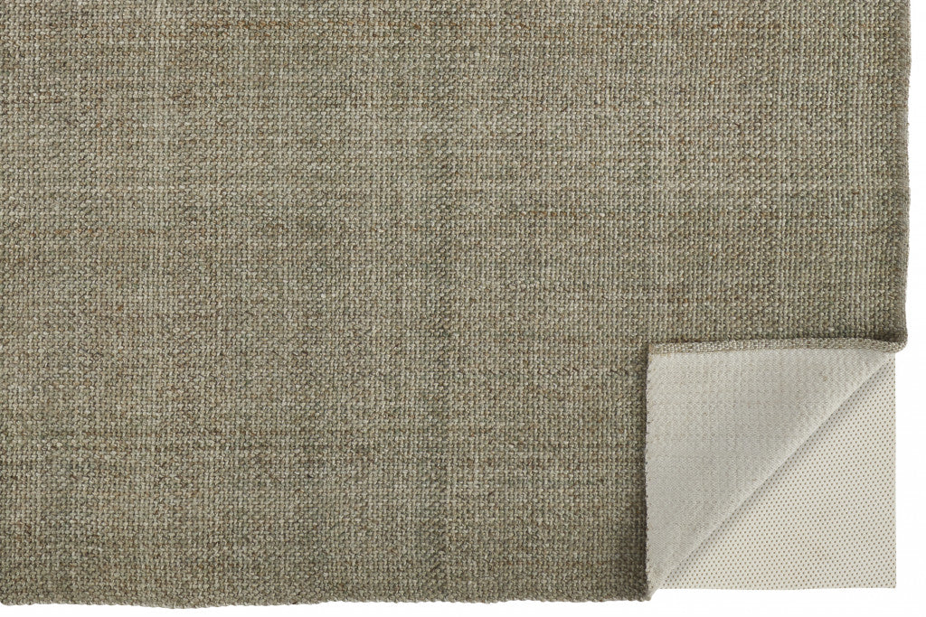 Gray Ivory And Blue Hand Woven Area Rug - 5' x 8'