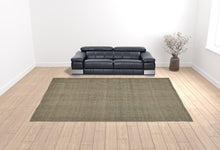 Gray Ivory And Blue Hand Woven Area Rug - 5' x 8'