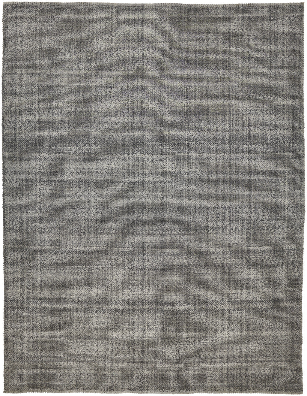 Gray Ivory And Blue Hand Woven Area Rug - 5' x 8'