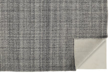 Gray Ivory And Blue Hand Woven Area Rug - 5' x 8'