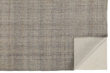Gray Ivory And Blue Hand Woven Area Rug - 5' x 8'