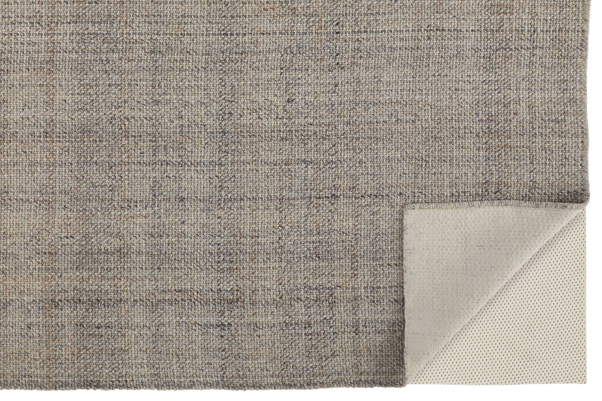 Gray Ivory And Blue Hand Woven Area Rug - 5' x 8'