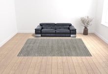 4' X 6' Gray And Silver Striped Hand Woven Area Rug