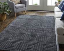 4' X 6' Gray And Silver Striped Hand Woven Area Rug