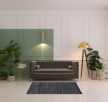 4' X 6' Gray And Silver Striped Hand Woven Area Rug