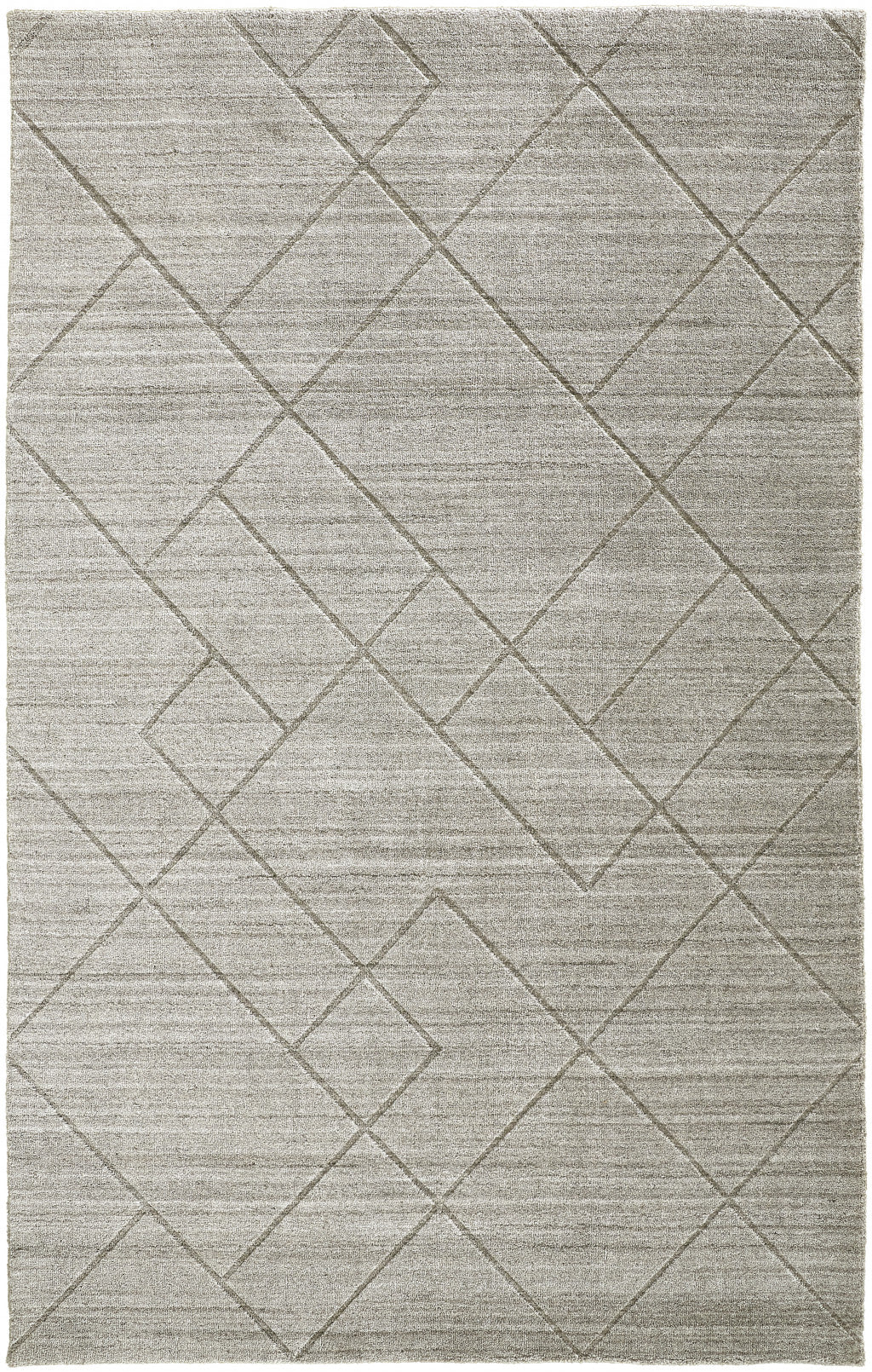 4' X 6' Ivory And Silver Striped Hand Woven Area Rug