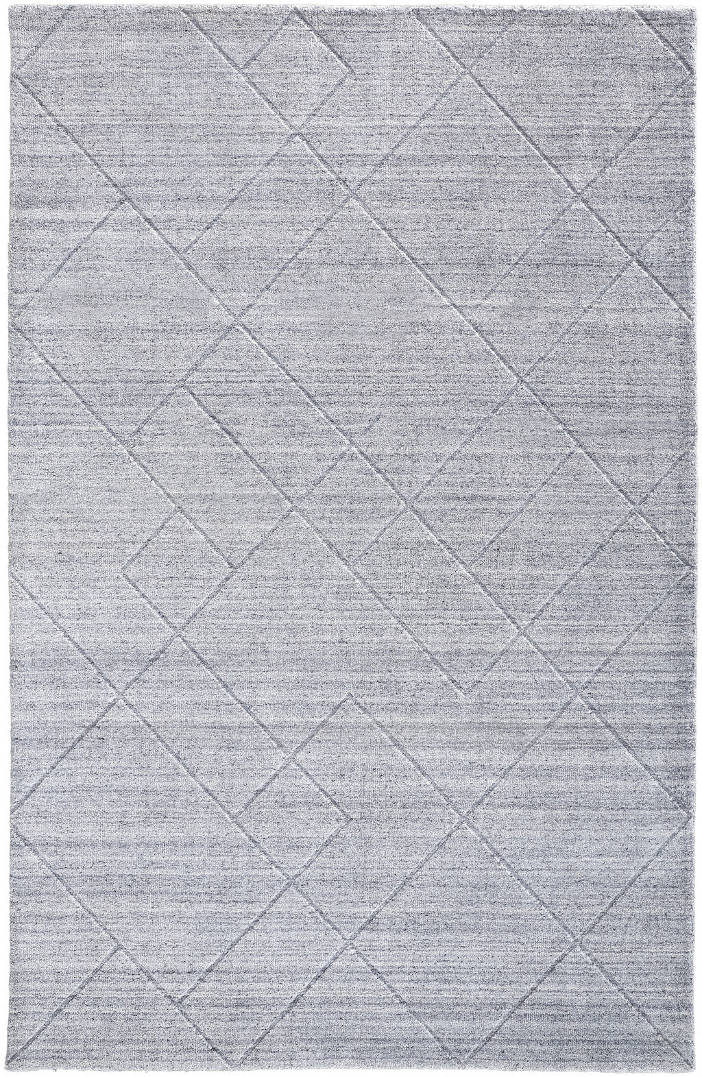 4' X 6' Ivory And Silver Striped Hand Woven Area Rug