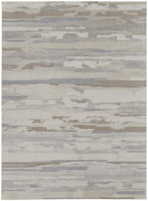 4' X 6' Brown And Ivory Abstract Power Loom Distressed Stain Resistant Area Rug