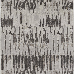 4' X 6' Ivory Brown And Gray Abstract Power Loom Stain Resistant Area Rug