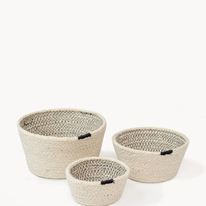 Amari Bowl with Black Stitching (Set of 3)