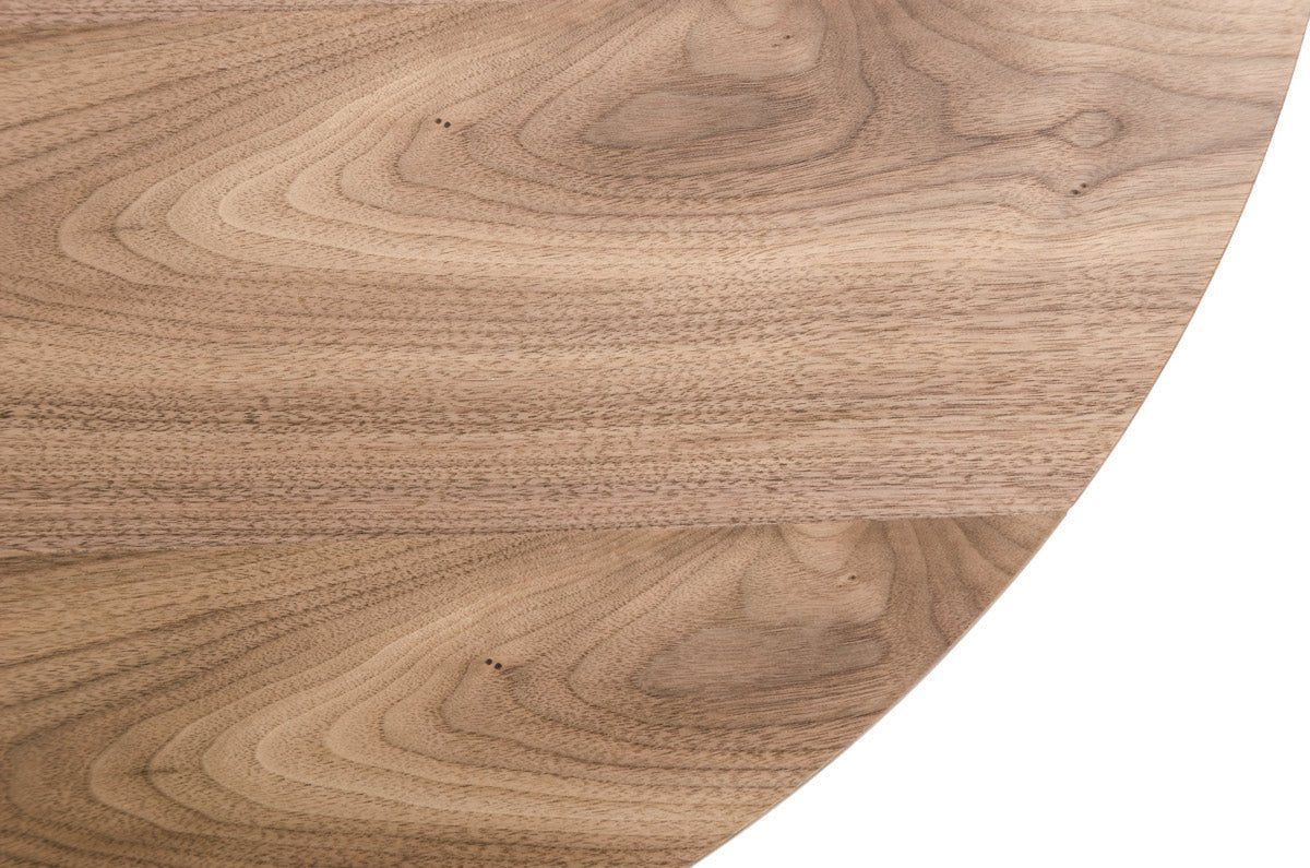 Walnut Veneer and Black Metal Coffee Table 11"