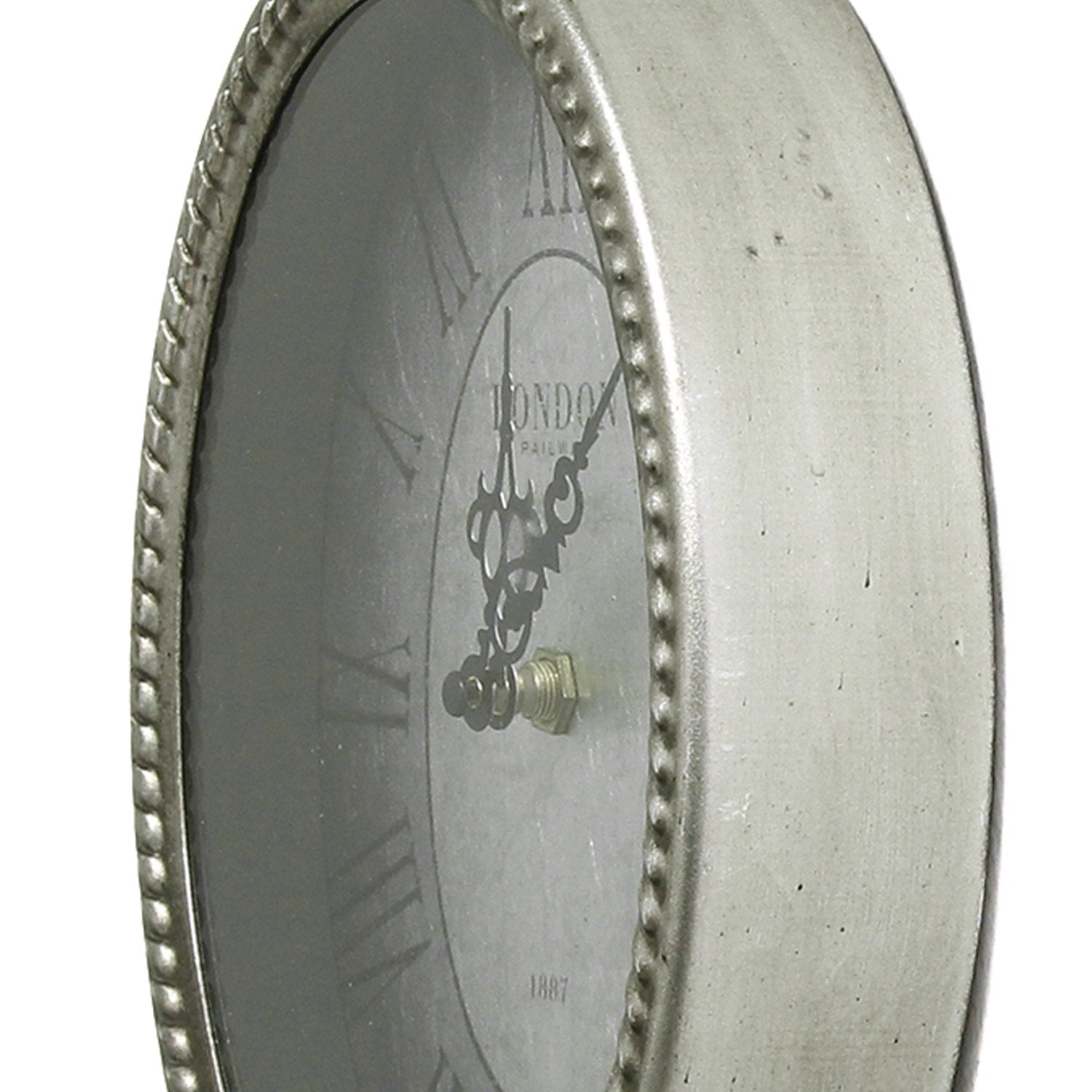 Oval Vintage Wall Clock with Metal Shape - 11.75"