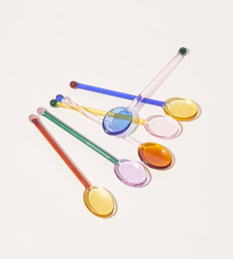 Retro Glass Spoon Set