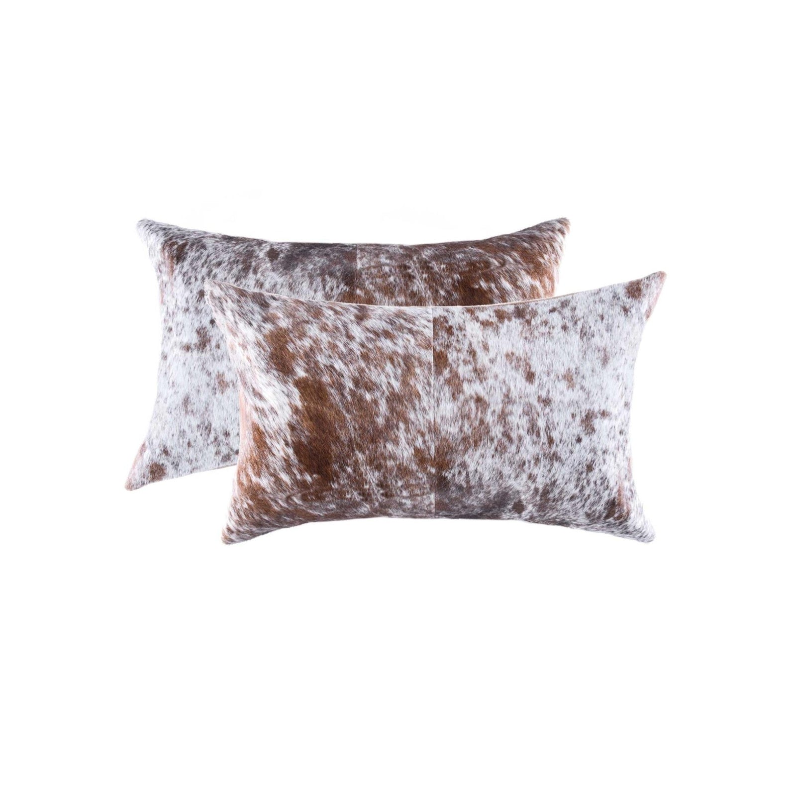 Salt And Pepper White And Brown Cowhide Pillow 2 Pack 12" x 20" x 5"