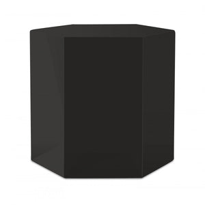 13" Black High Gloss Manufactured Wood Hexagon End Table