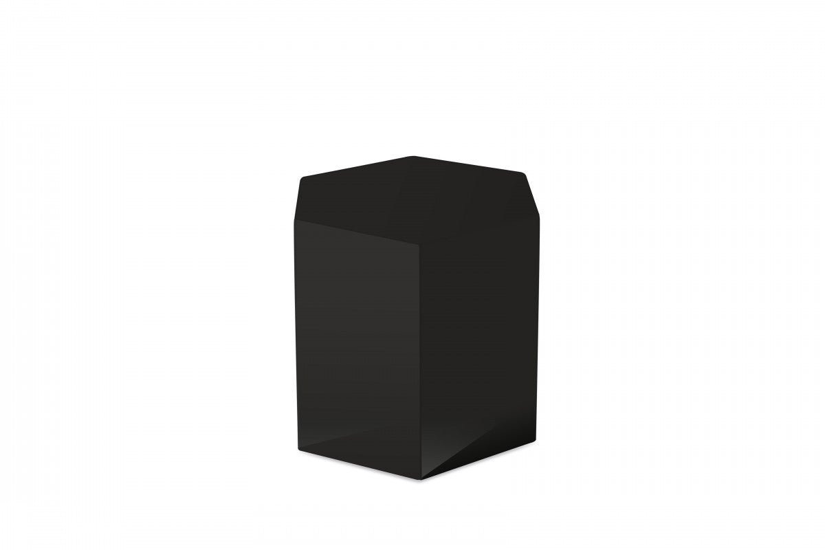 13" Black High Gloss Manufactured Wood Hexagon End Table