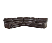 Espresso Leather-Air Upholstery Metal Reclining Mechanism Sectional Sofa (Power Motion-USB Dock) - 138