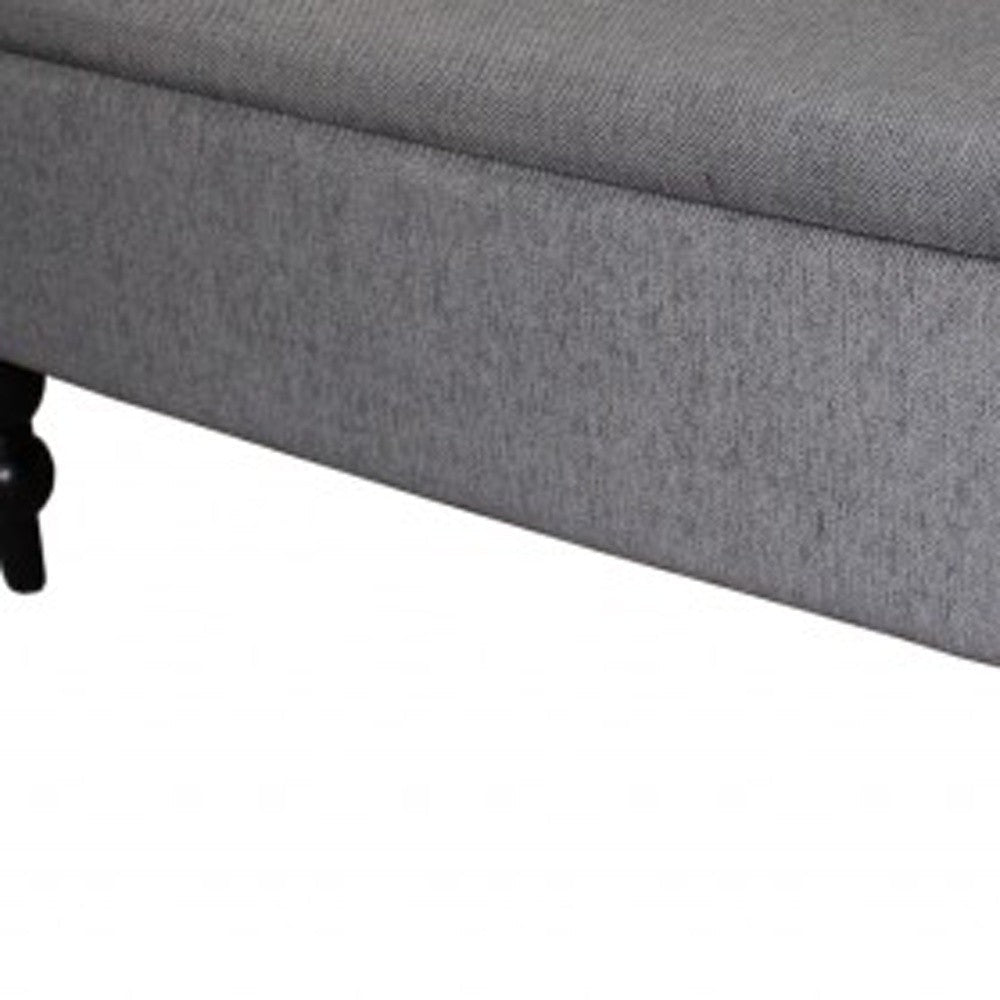 14" Black And Gray Upholstered 100% Polyester Entryway Bench With Flip Top