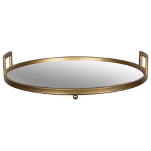Gold Round Mirrored Decorative Tray 14