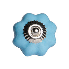 Light Blue and Silver Knobs 12 Pack 1.5