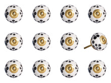 White Black and Yellow Knobs 12 Pack 1.5