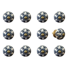 White Blue and Black Knobs 12 Pack 1.5