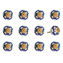 White Blue and Gold Knobs 12 Pack 1.5