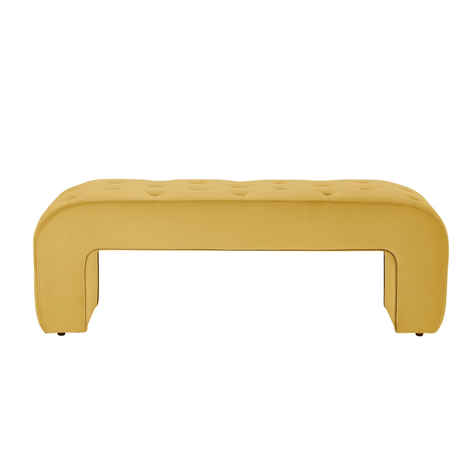 16" Yellow Upholstered Upholstery Bedroom Bench