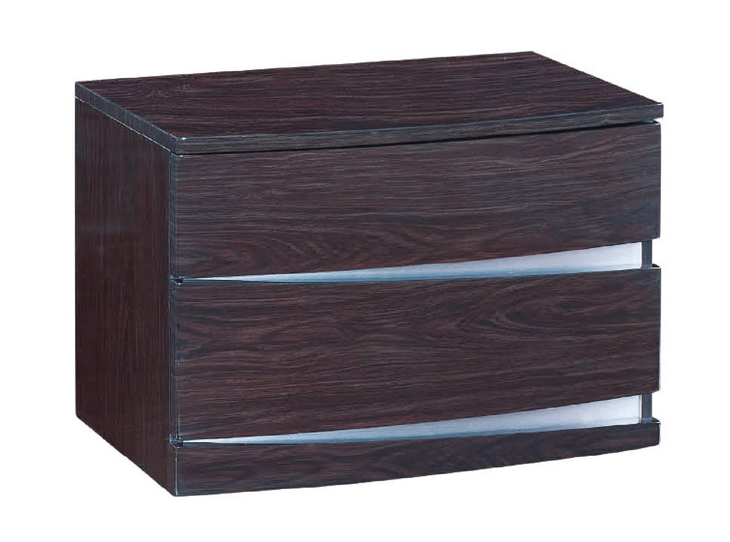 Exquisite Wenge High Gloss Nightstand 16.5"