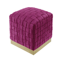 Fuchsia Woven Velvet And Gold Ottoman 17
