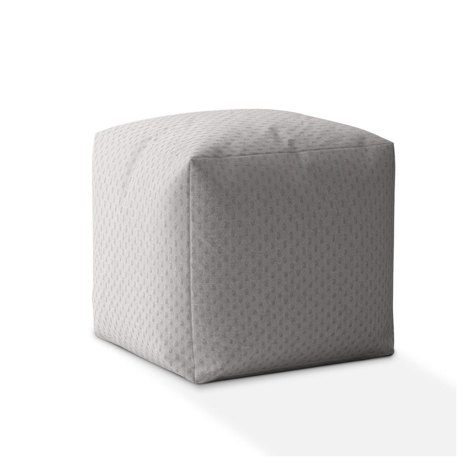 17" Grey 100% Polyester Pouf Ottoman