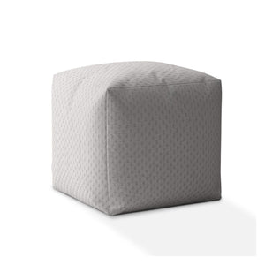 17" Grey 100% Polyester Pouf Ottoman