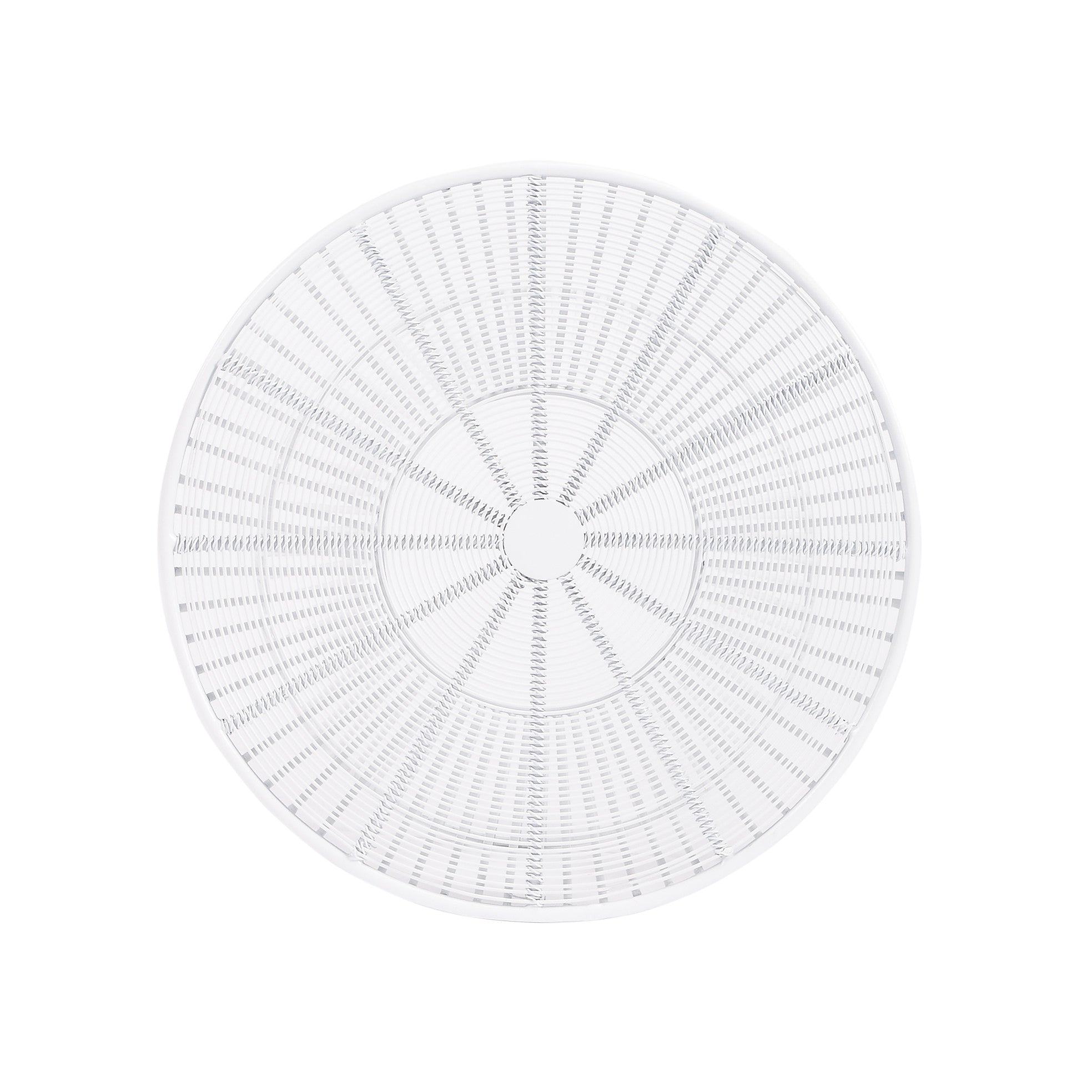 White Cinched Iron Round Top End Table 18"