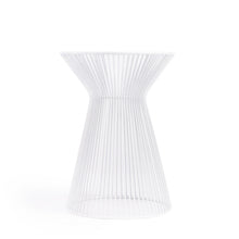 White Cinched Iron Round Top End Table 18