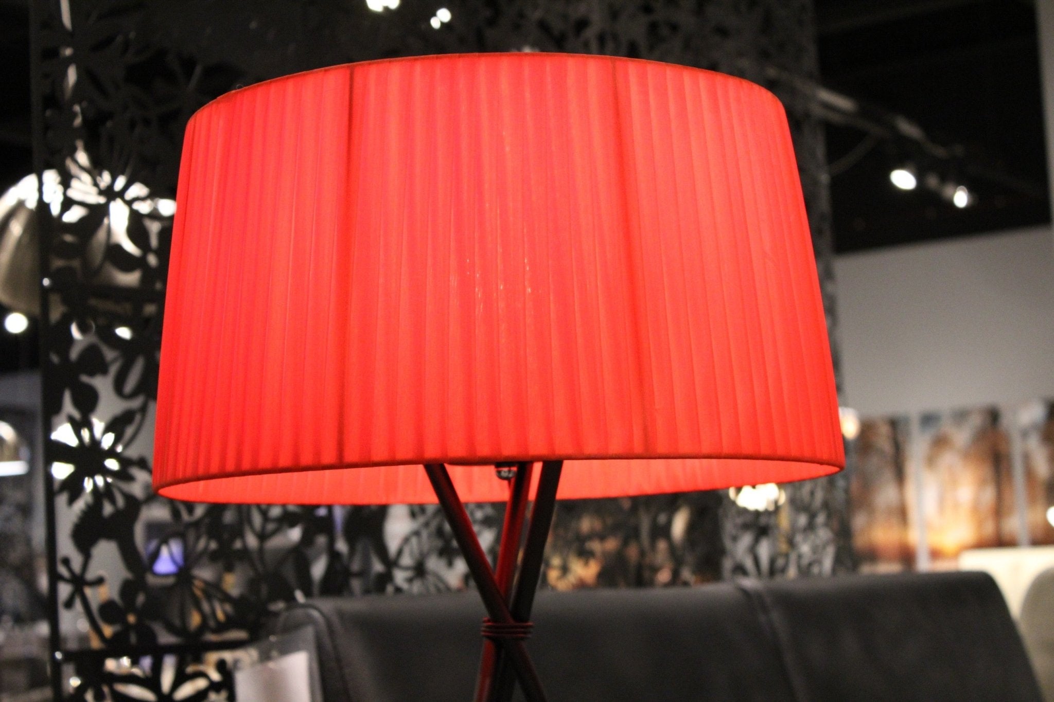 Red Carbon Steel Table Lamp 18" X 18" X 29.5"