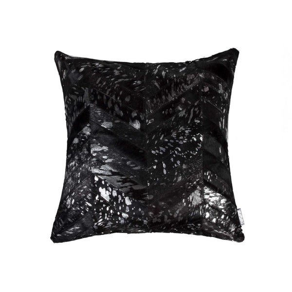 Black and Silver Pillow - 18" x 18" x 5"