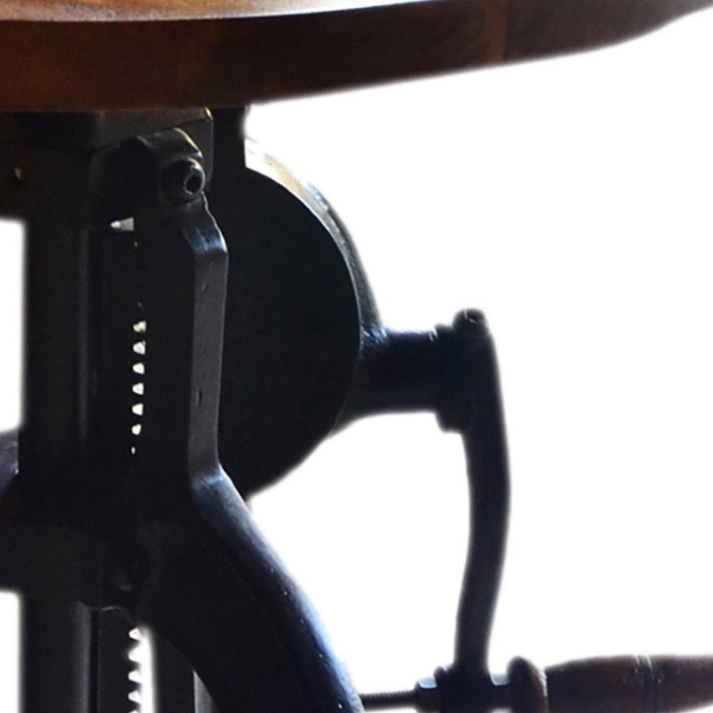 19" Black And Chestnut Solid Wood Round End Table