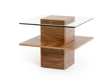 Walnut and Glass End Table 19
