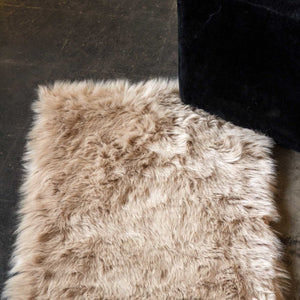 Tan Faux Fur Rectangular Area Rug - 2' x 3'