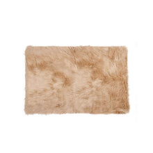 Tan Faux Fur Rectangular Area Rug - 2' x 3'