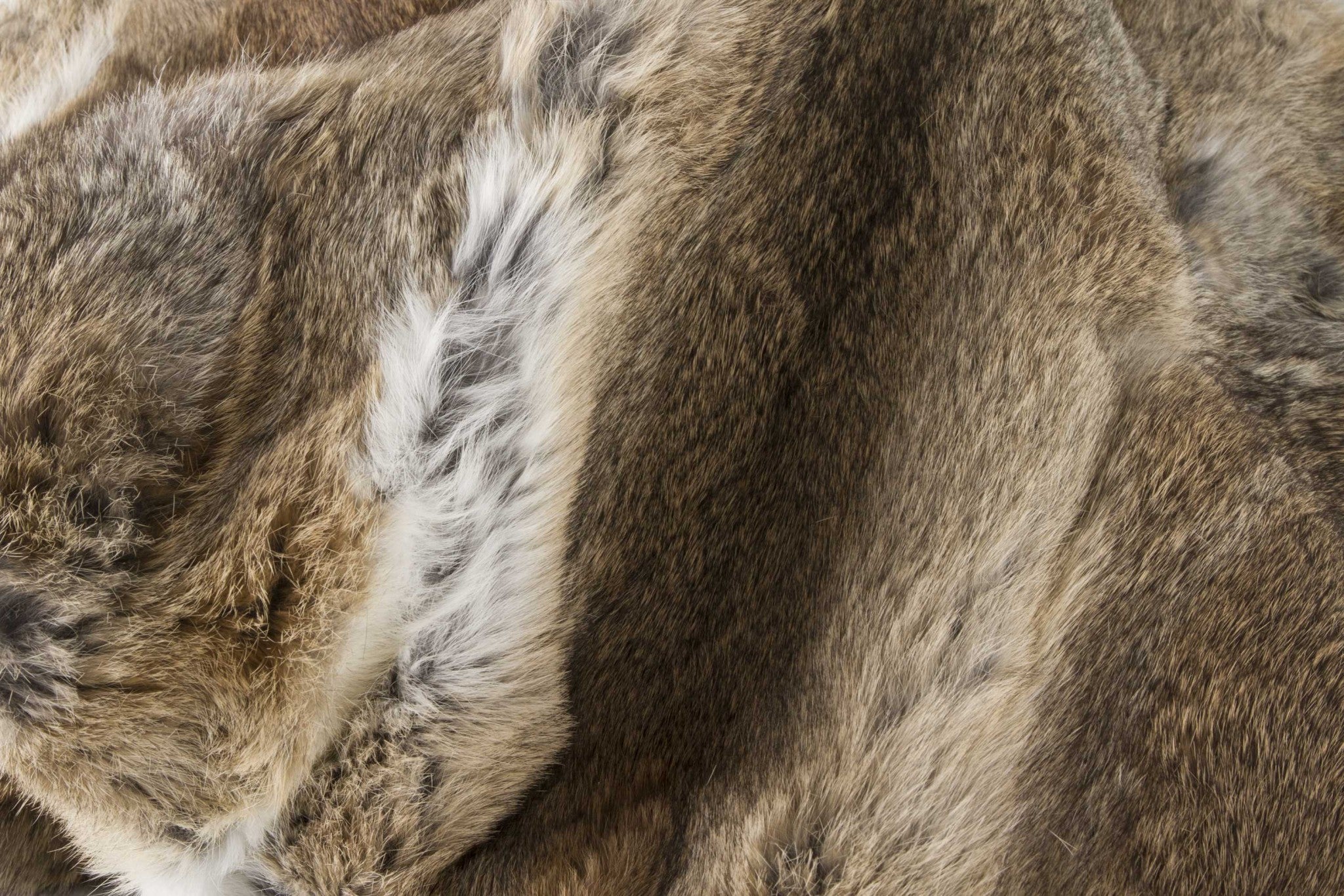 100% Natural Rabbit Fur Hazelnut Throw Blanket - 2" x 50" x 60"