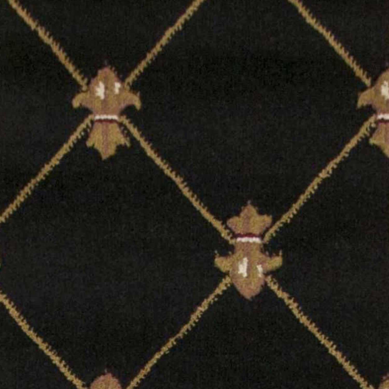 Black Fleur de Lis Runner Rug - 2' x 8'