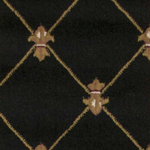 Black Fleur de Lis Runner Rug - 2' x 8'