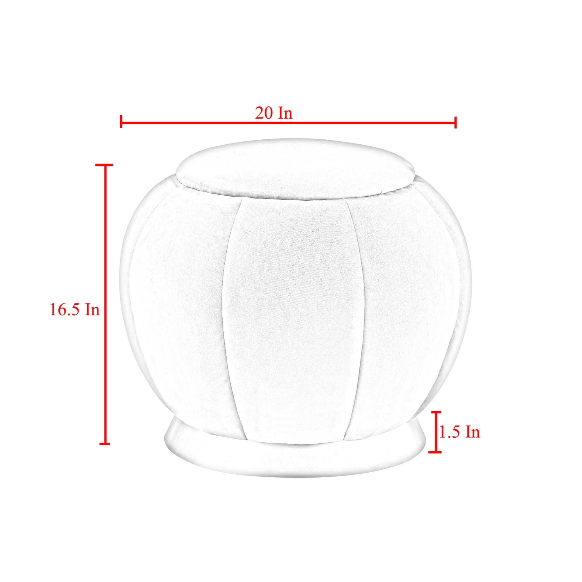 20" Blush Velvet And Gold Round Bloom Ottoman