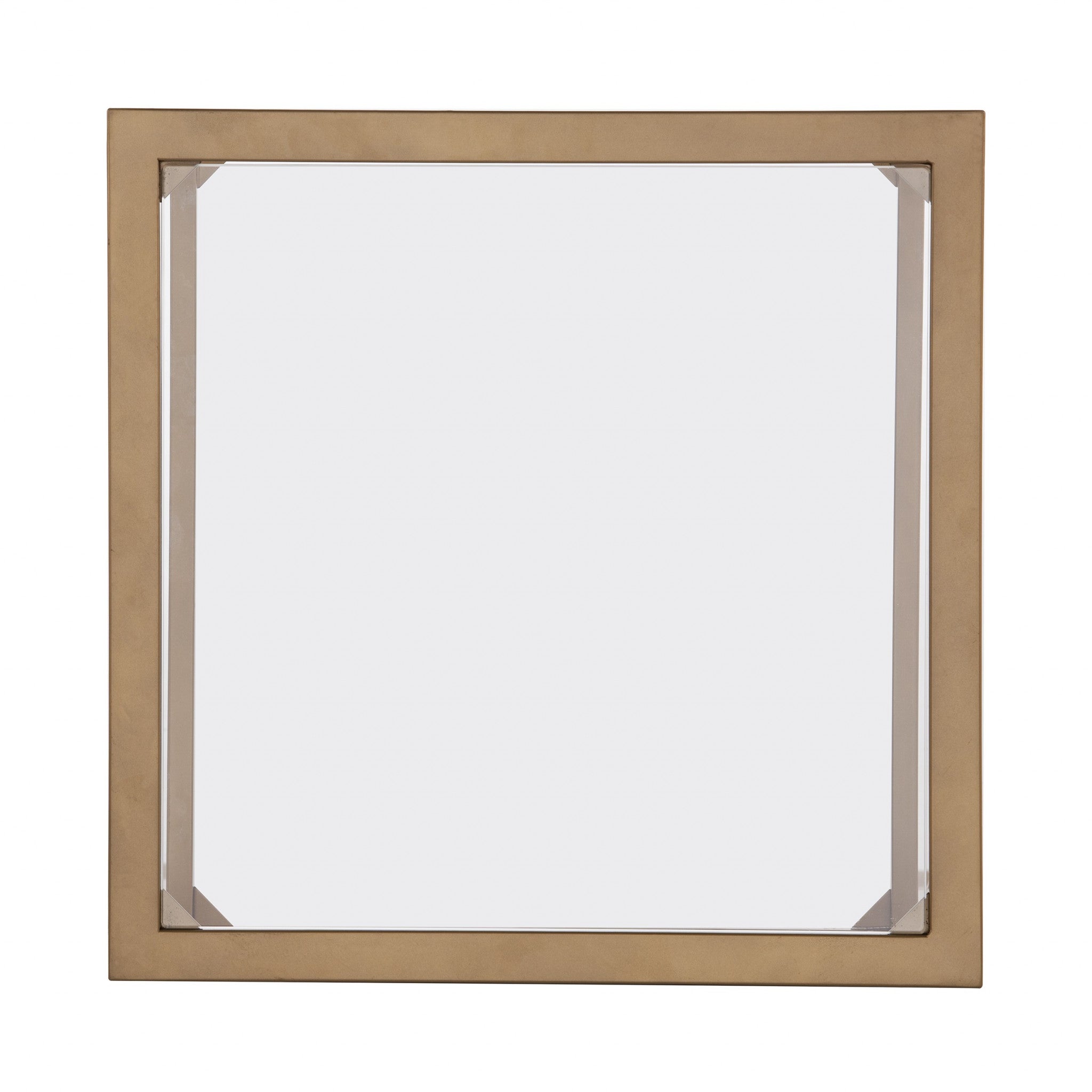 Gold Glass And Metal Square Coffee Table 21"