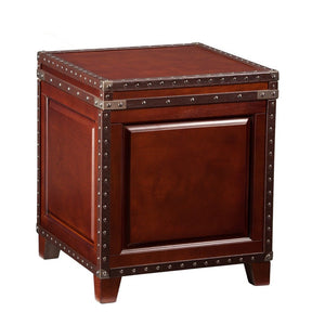 Brown Wood And Solid Wood Square End Table 24"