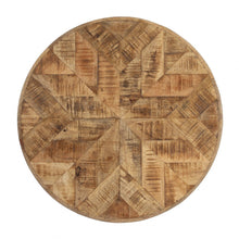 Brown Solid Wood and Black Round End Table 24