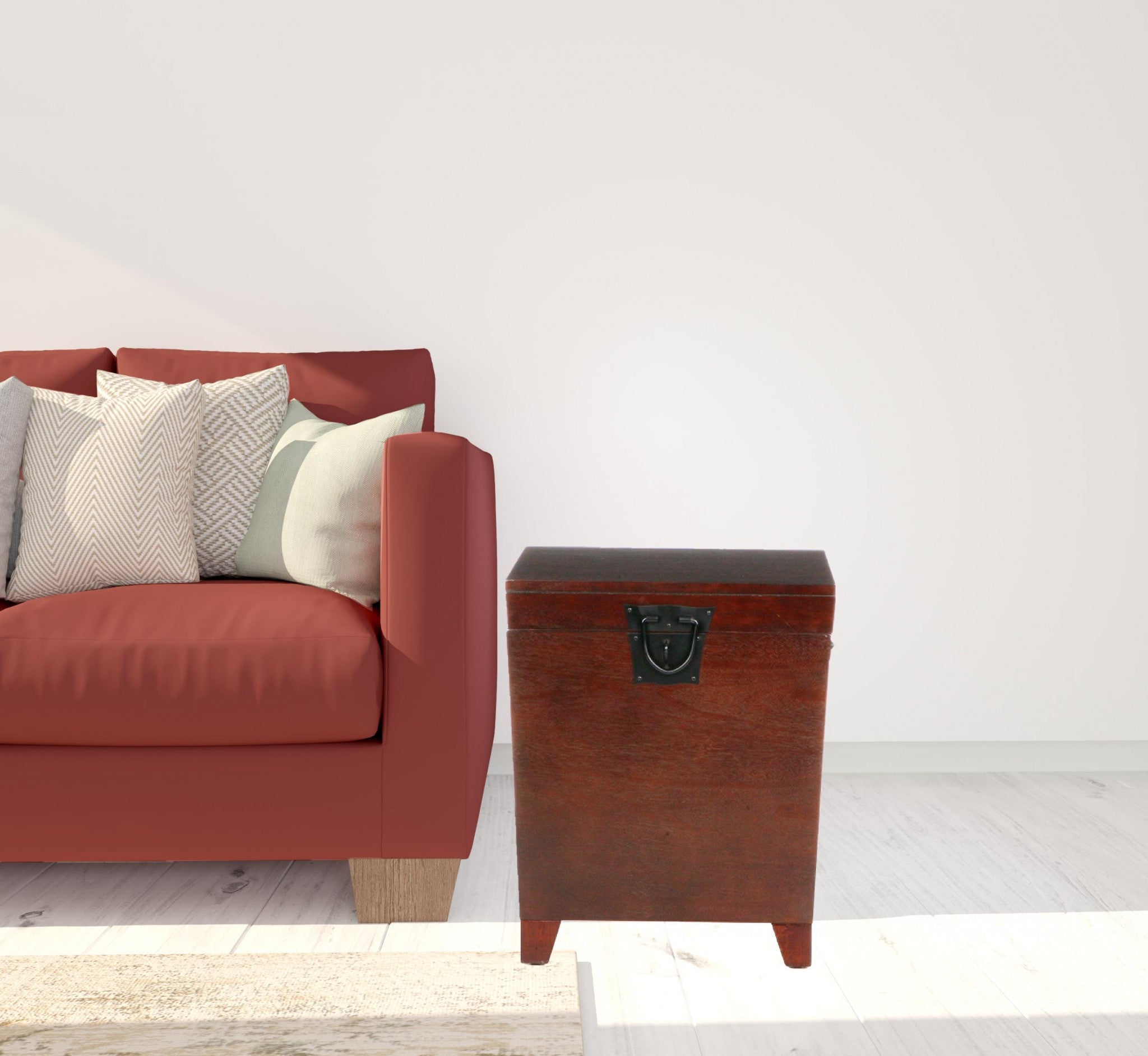 Brown Solid Wood Square End Table 24"