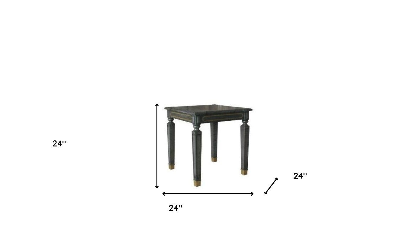 24" Gold And Tobacco Manufactured Wood Square End Table