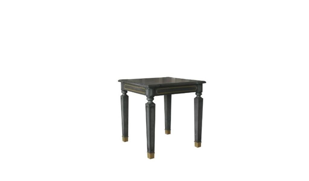 24" Gold And Tobacco Manufactured Wood Square End Table